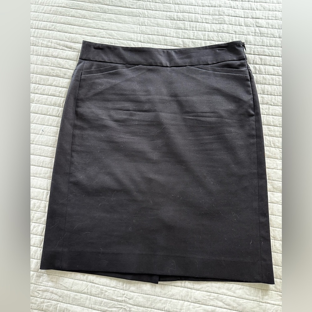 Theory black wool skirt